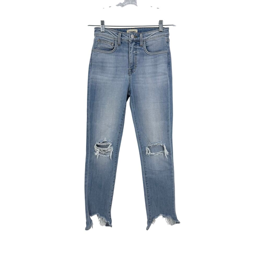 L'AGENCE Blue Distressed Ankle Jeans